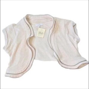 NWT Mystree Heathered Cream Zipper Shrug